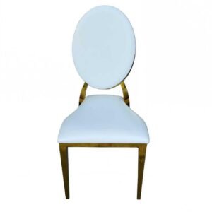 Cartier Chair- Gold- White Cushion