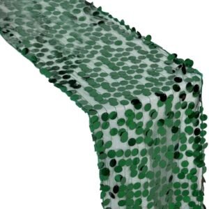 Sequin Table Runner 13”x108” Emerald Green- Big Payette