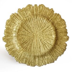 Gold Reef Charger Plates- Acrylic- 13''Round